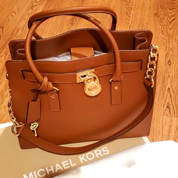 MICHAEL Michael Kors Women's Hamilton East/West Satchel Bag, Luggage, One Size - Picture 13 of 16